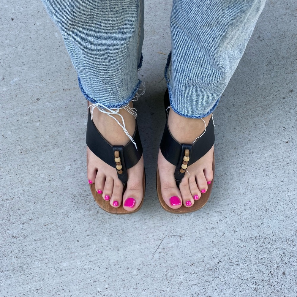 Vintage BONGO 90s wooden platform sandal - Picture 7 of 8